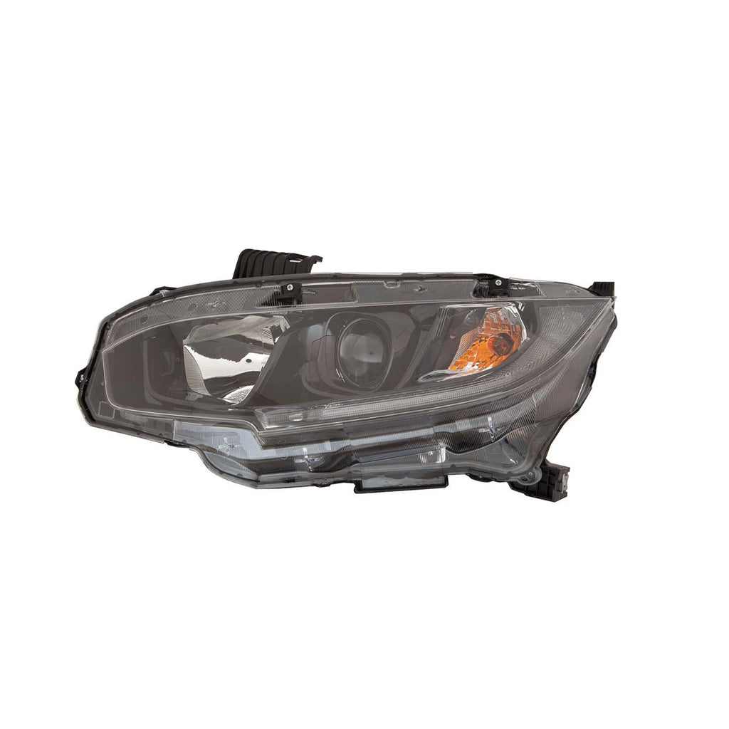 Replacement Driver Side Halogen Headlight Assembly w Black Bezel for