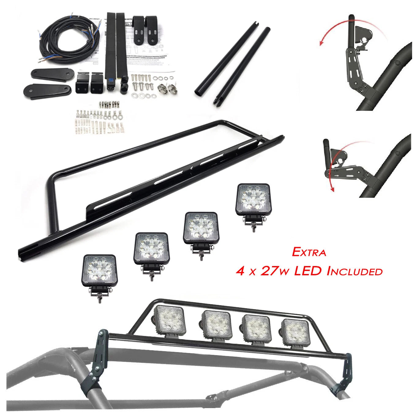 27W Adjustable Roof Light Mounting Bar for Can-Am Commander (2011–2023)