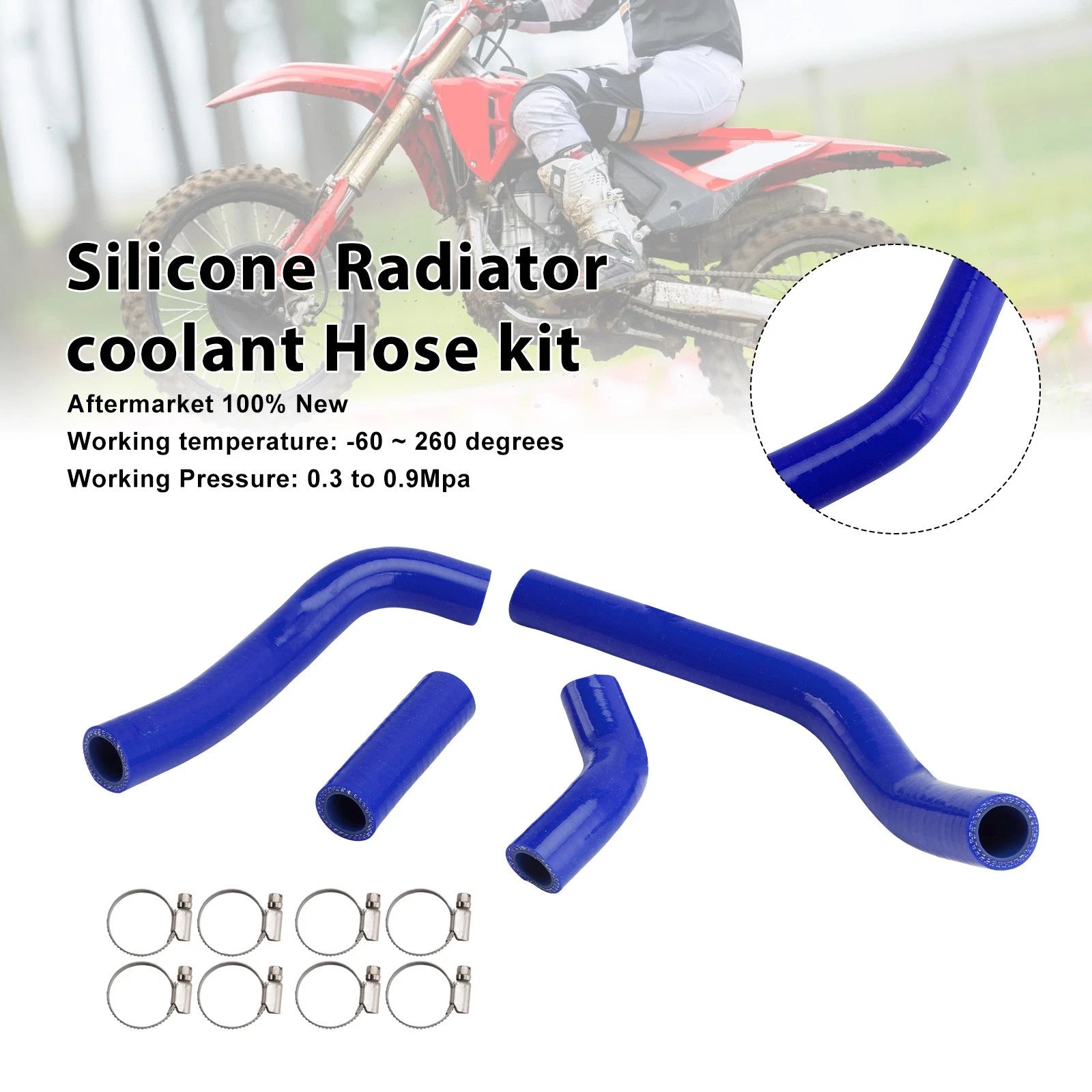 Silicone Radiator Coolant Hose Kit for Honda CRF450R RX (2021–2025) Blue