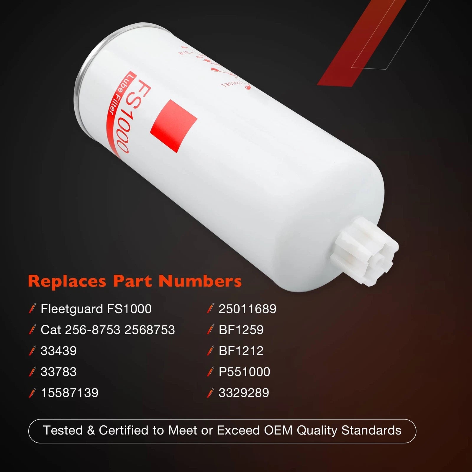 6X FS1000 Fuel Filter Water Separator for Freightliner Cummins C15 ISL9 M11 (2000–2023)