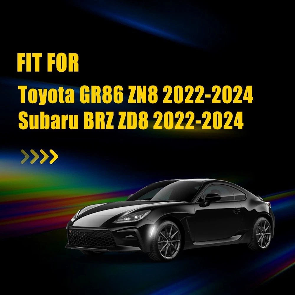 2X Smoked Lens White Full LED Side Marker Lights for Subaru BRZ, Toyota GR86 (2022–2023)