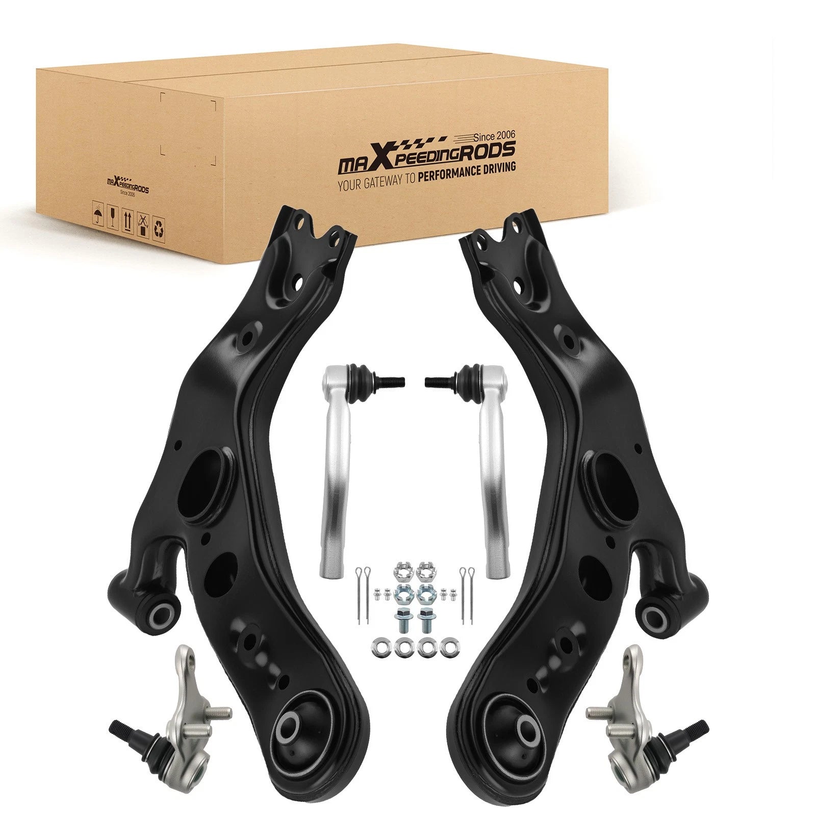 4x Front Lower Control Arm w/ Tie Rod for Toyota RAV4 Lexus NX 300 (2006–2021)