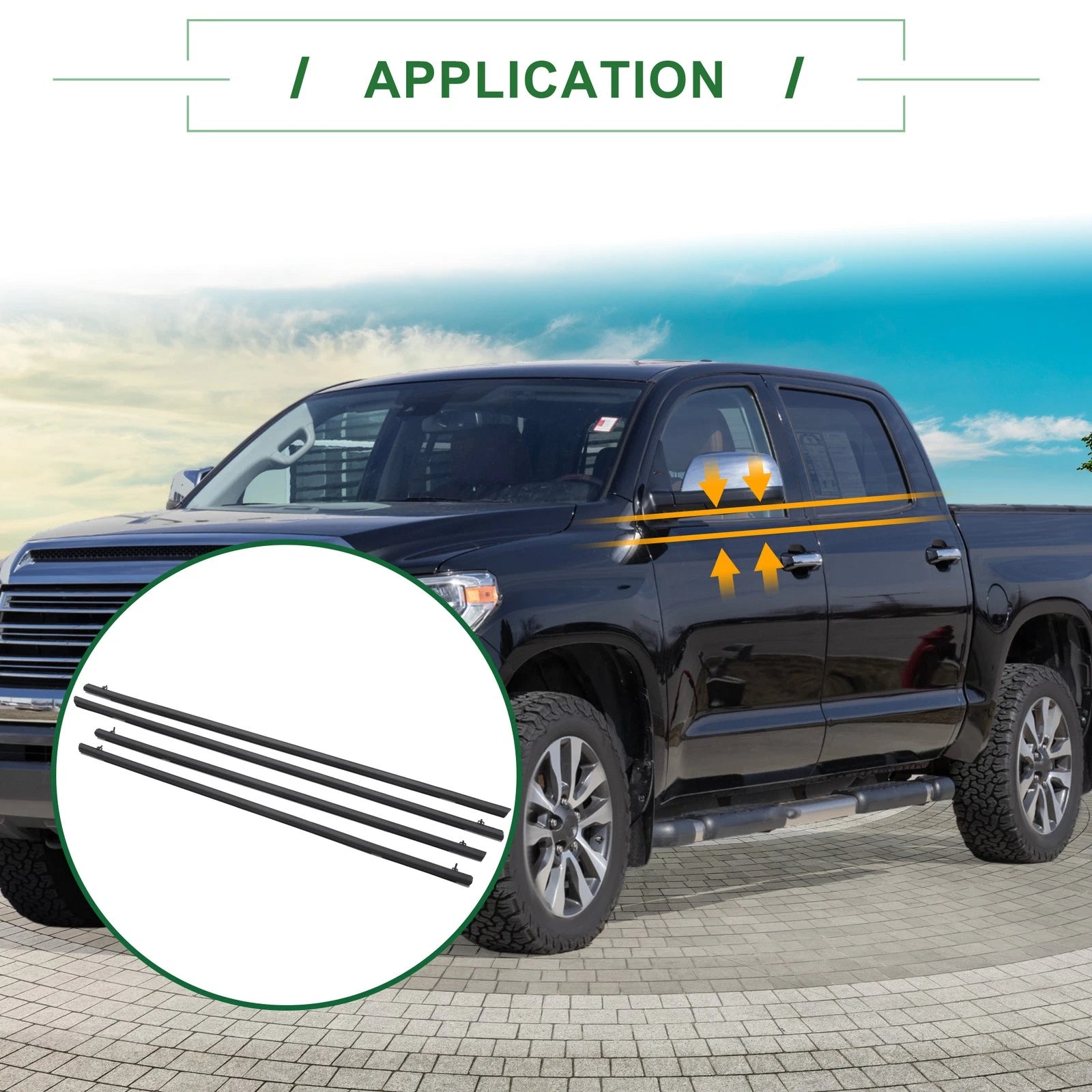 Set of 4 Weatherstrip Window Seals No.72450SNAA01/72410SNAA01 for Honda Civic (2006–2011)