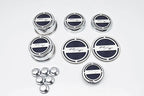 13pc Etched "R/T" Fluid Cap Covers w/Black Brushed Inlay for 2008-19 Challenger
