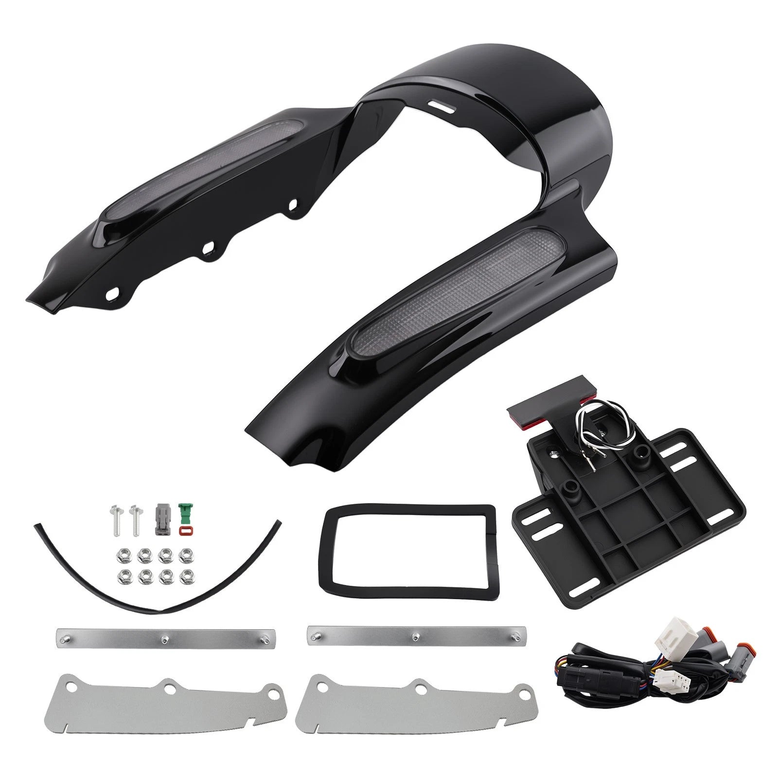 LED Mud Flaps for Harley Road King/Street Glide (2009–2013) Rear ABS