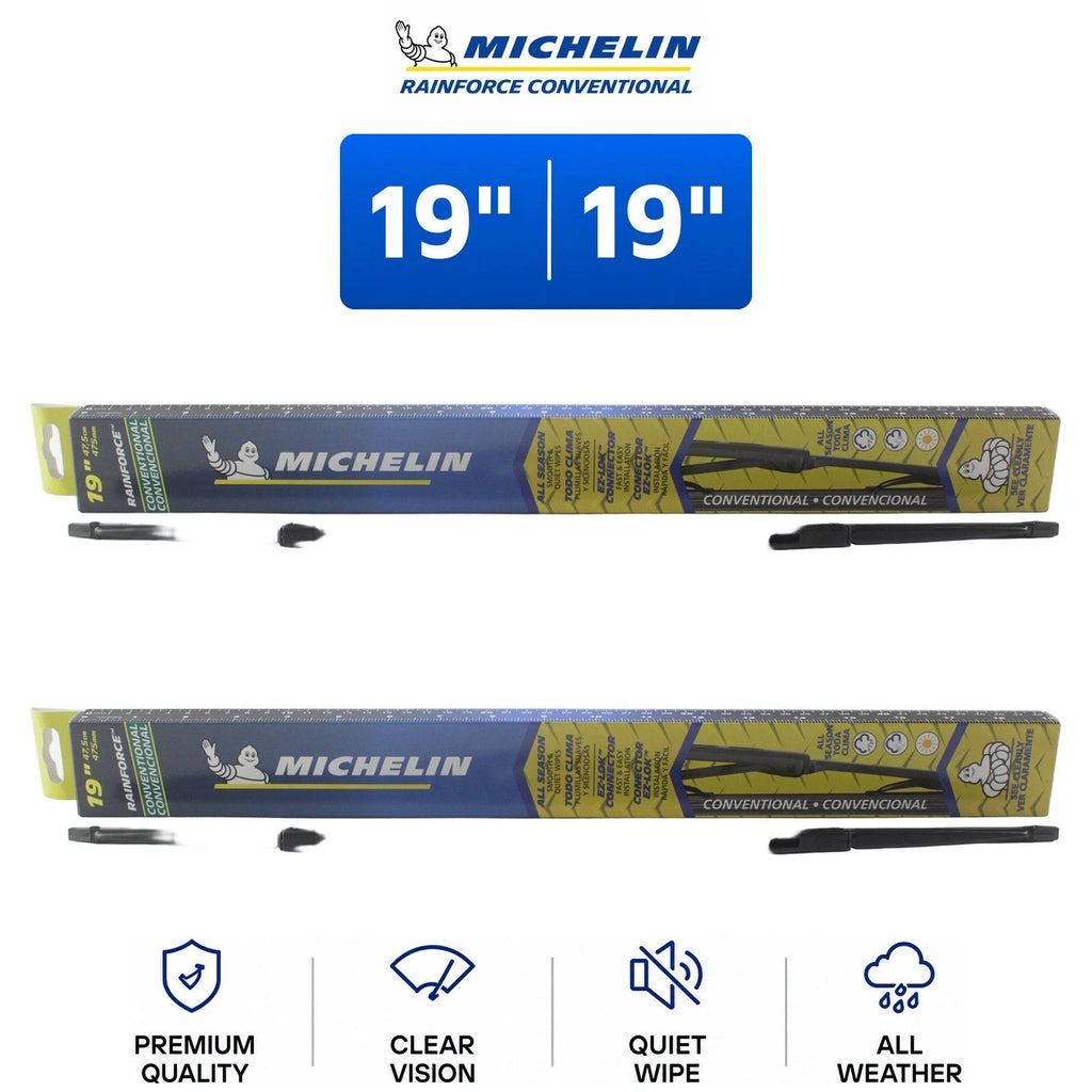 Set of 2 Michelin RainForce 19" Wiper Blades for Mercedes (1976–1985)