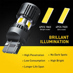 2X 7443 7440 T20 LED Reverse Backup Brake Tail Lights for Universal