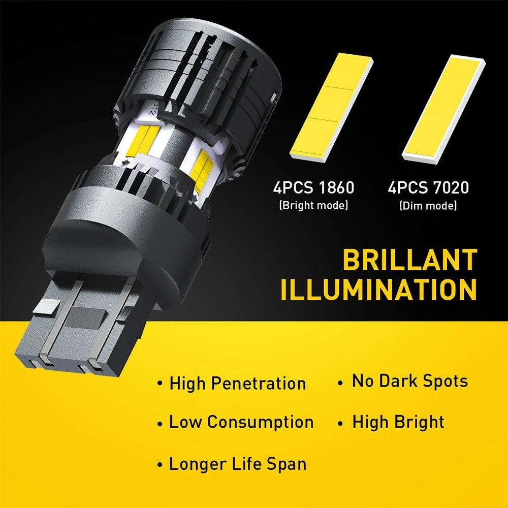 2X 7443 7440 T20 LED Reverse Backup Brake Tail Lights for Universal