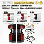 LED Tail Lights for Chevy Silverado 1500 (2019–2026) Black Pair Conversion