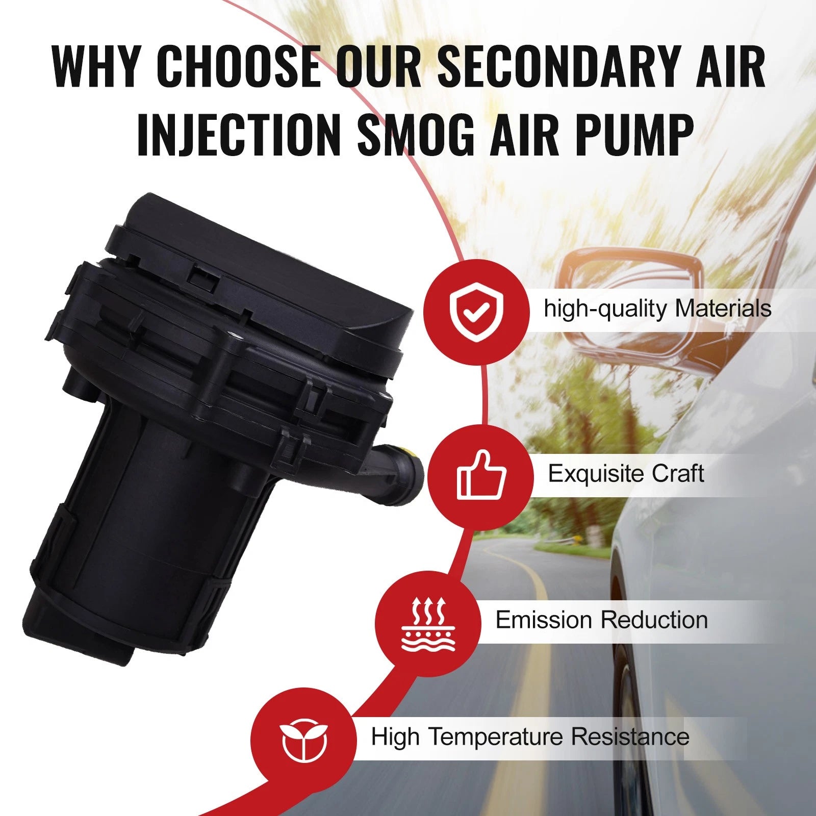 Secondary Air Injection Smog Pump for BMW E39 525i 528i 530i (1998-2003)