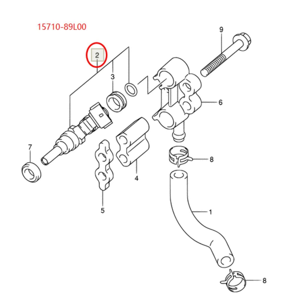 Fuel Injector for Suzuki Outboard DF 20AL (2013) 15710-89L00
