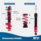 BFO Coilovers Suspension Lowering Kit for Honda Civic DX LX EX SE (2012–2015)