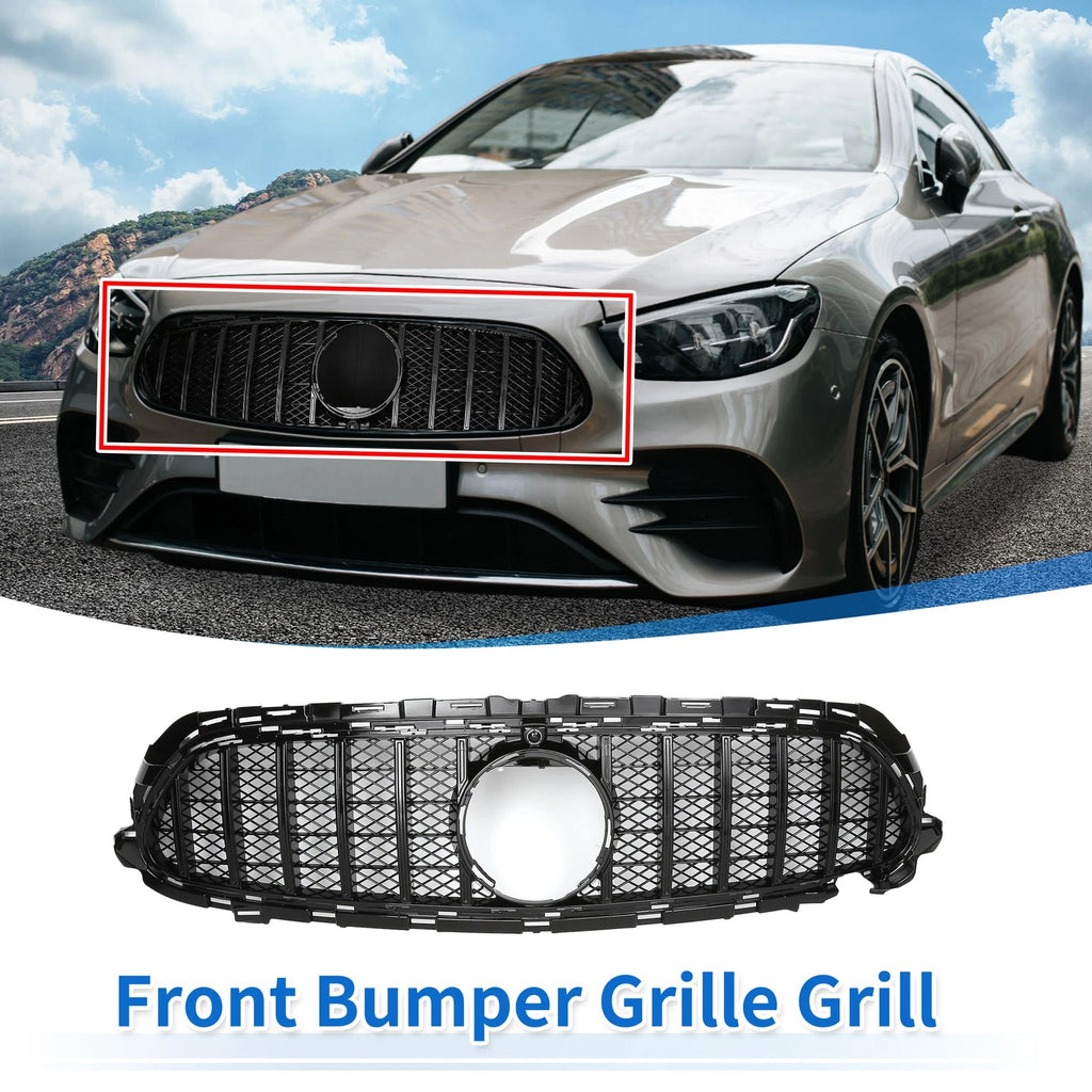 Front Upper Bumper Grille for Mercedes E200 (2017–2020) AMG Black