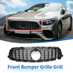 Front Upper Bumper Grille for Mercedes E200 (2017–2020) AMG Black