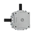 40 HP Right Angle Bevel Gearbox with 2 Keyed Shafts CW/CW 1 to 1 Ratio