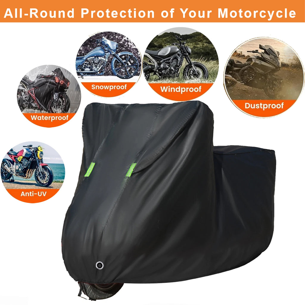 3XL Motorcycle Cover for Waterproof Outdoor Rain Dust UV Protection