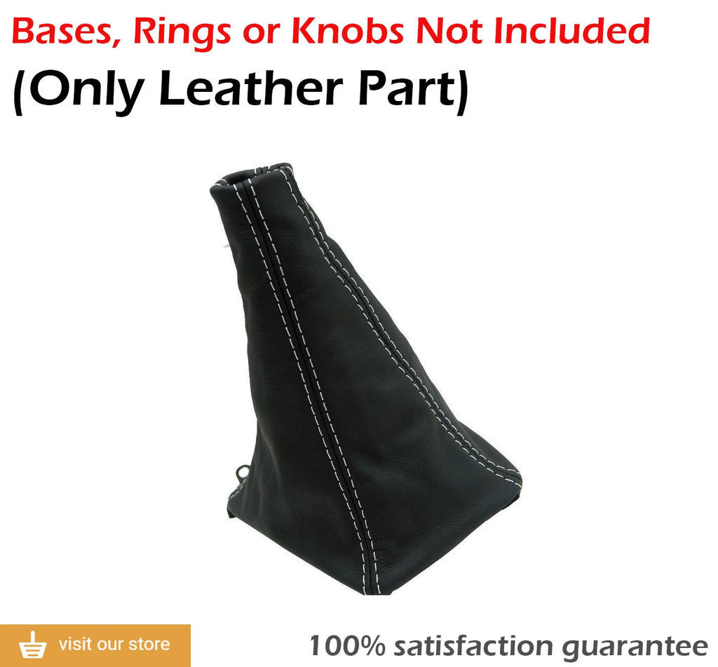 Manual Shift Boot for Toyota Supra (1986–1992) - Leather Synthetic, White Stitch