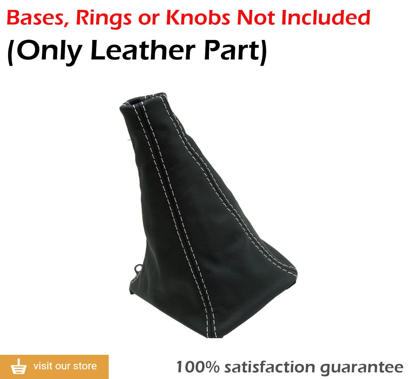 Manual Shift Boot for Toyota Supra (1986–1992) - Leather Synthetic, White Stitch