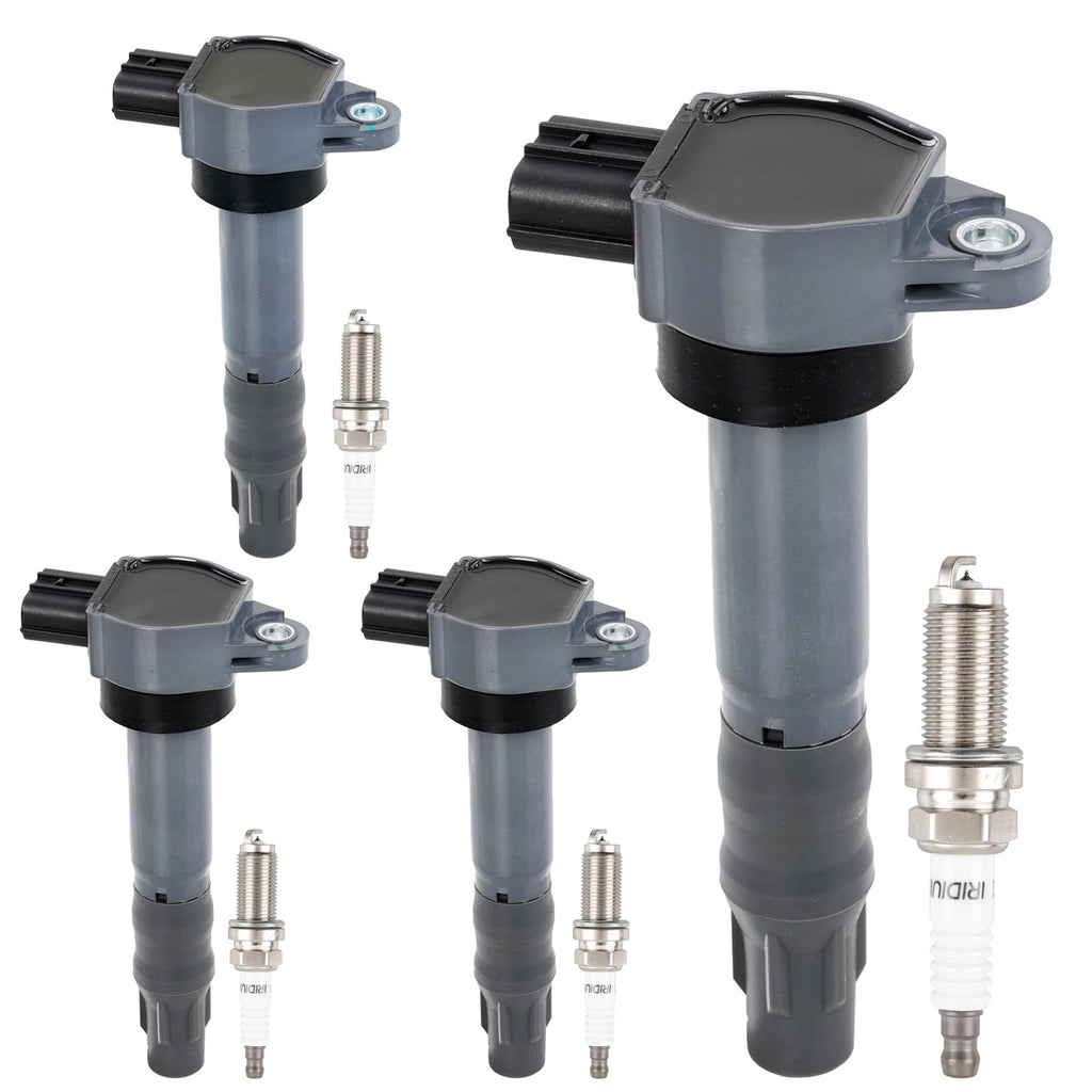 Set of 4 Ignition Coils & Iridium Spark Plugs for Mitsubishi Galant Lancer (2004–2012)