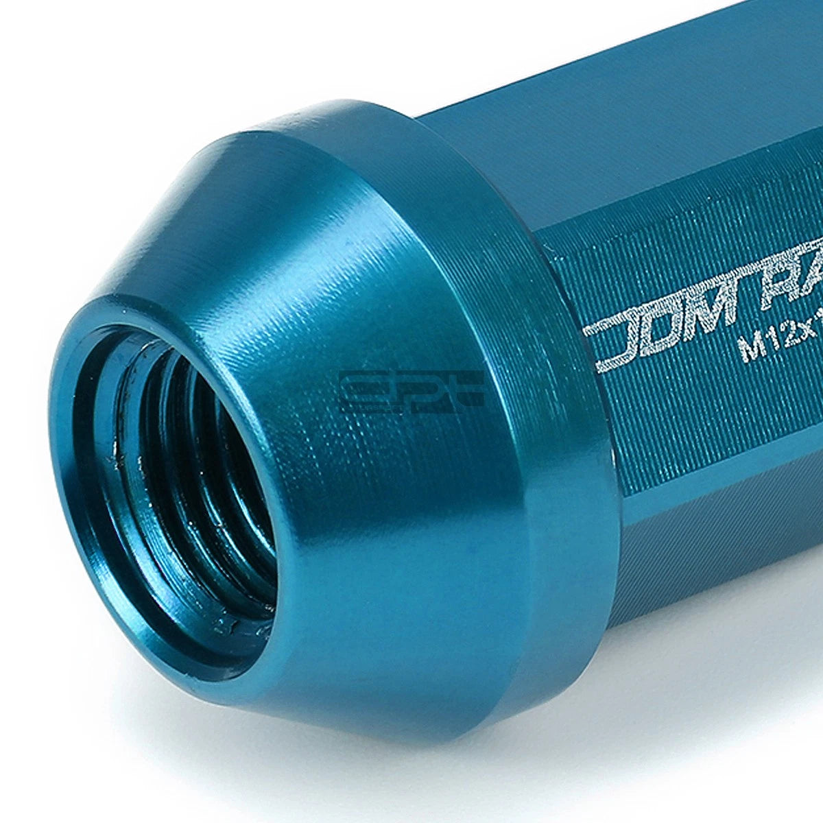 Set of 20 Closed End M12x1.25 35mm Tall Sky Blue Aluminum Lug Nuts