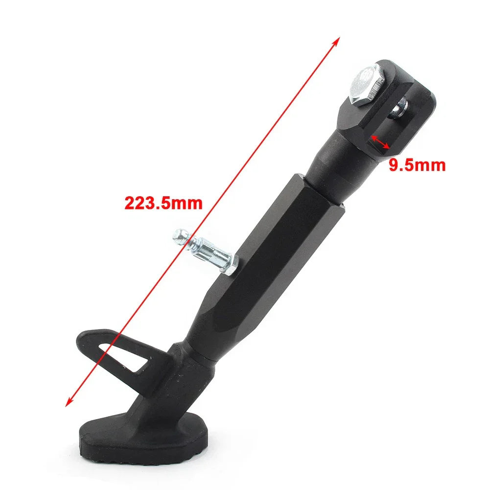 Adjustable Kickstand Foot Side Stand for Universal Motorcycle - Black