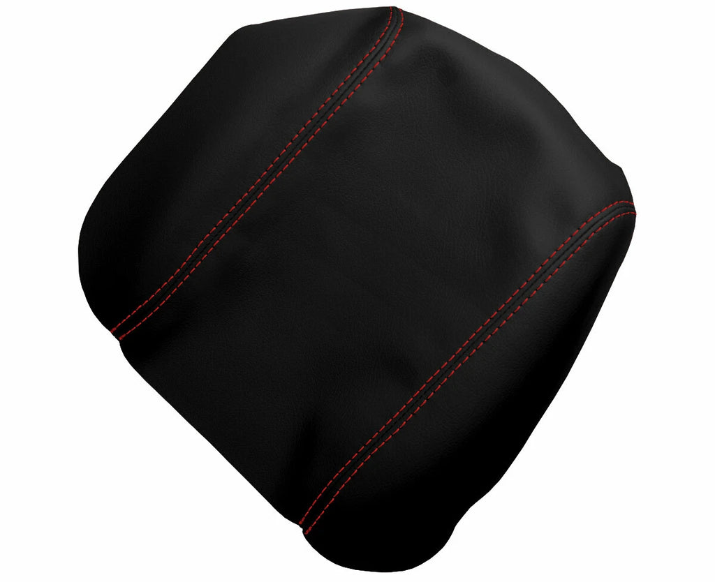 Leather Console Lid Armrest Cover for Land Rover Evoque (2012–2017) Red Stitch