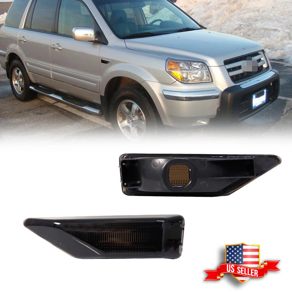 2X Smoked Lens Front Fender Side Marker Lights for Honda Pilot (2006–2008)