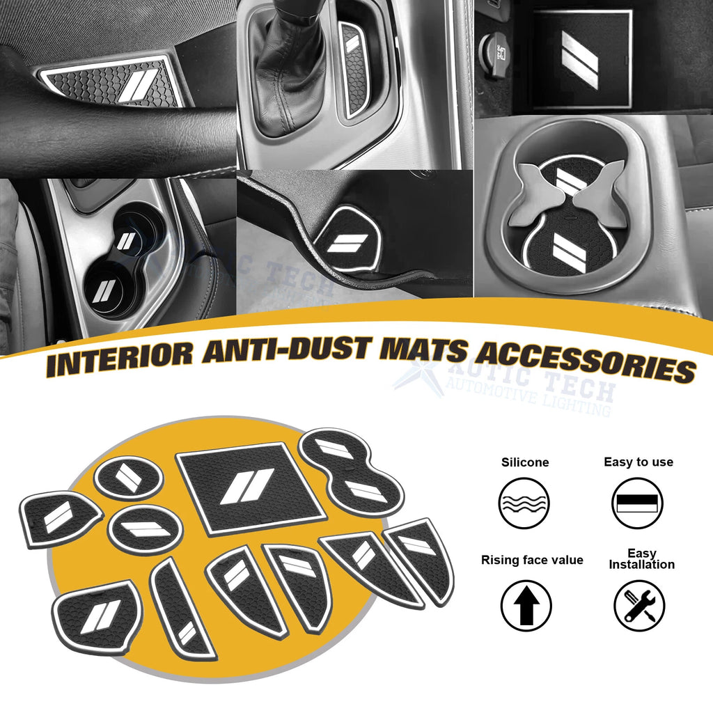 Soft White Anti-Dust Car Interior Mats Accessories for Dodge Challenger (2015–2023)