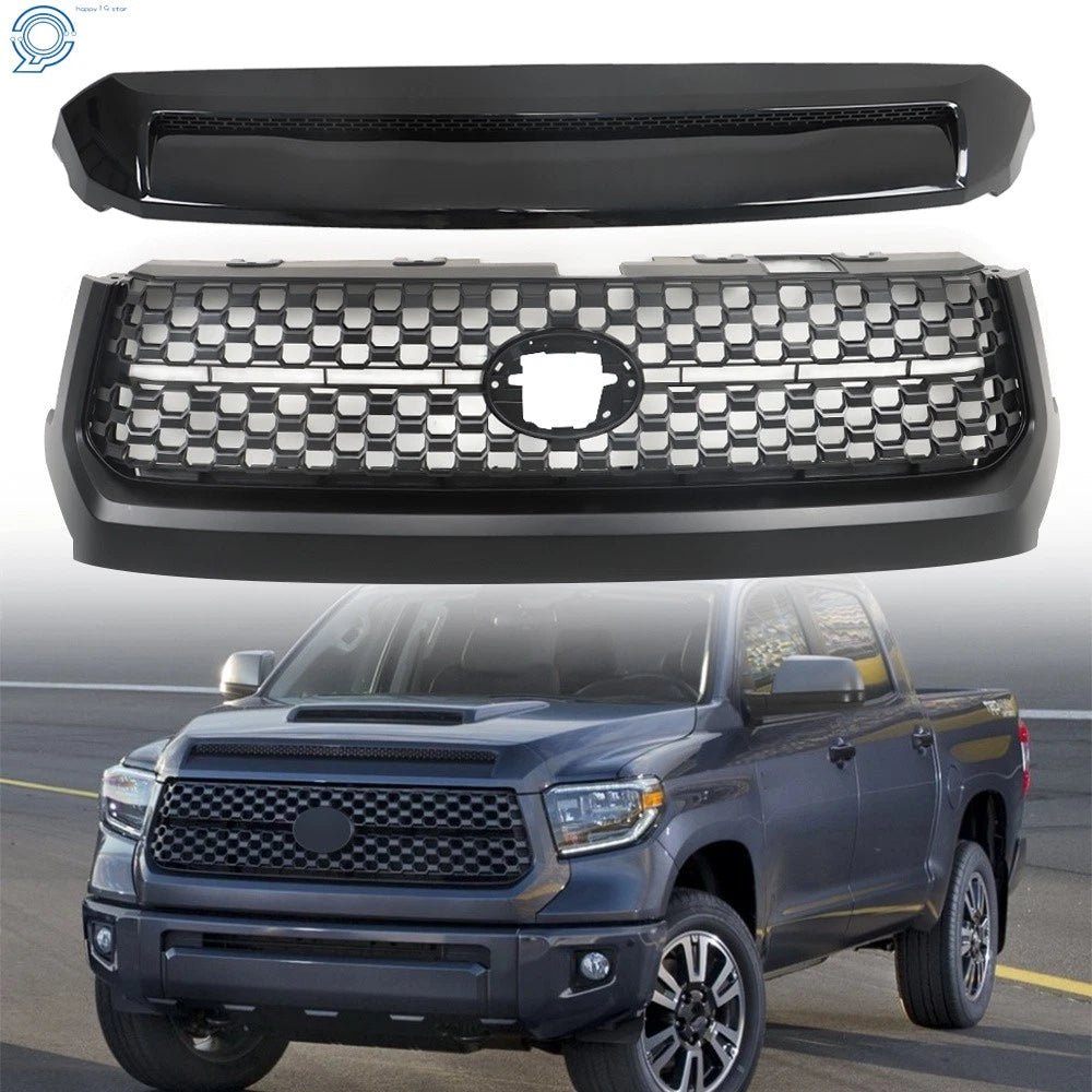 Grille and Hood Bulge Molding for Toyota Tundra (2014–2020) Black