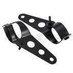 Side Mount Headlight Clamp Brackets for Motorcycle (34-46mm Fork Tubes)