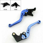 Short Brake Clutch Levers Set for Yamaha YZF R6 (2005–2014), R1 (2004–2008) - Blue T9