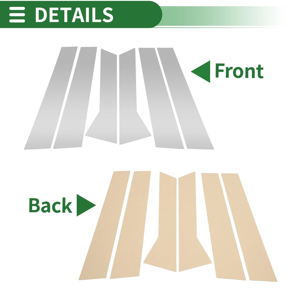 6 Pcs Door Pillar Window Trim for BMW X1 (2023–2024) Silver Tone