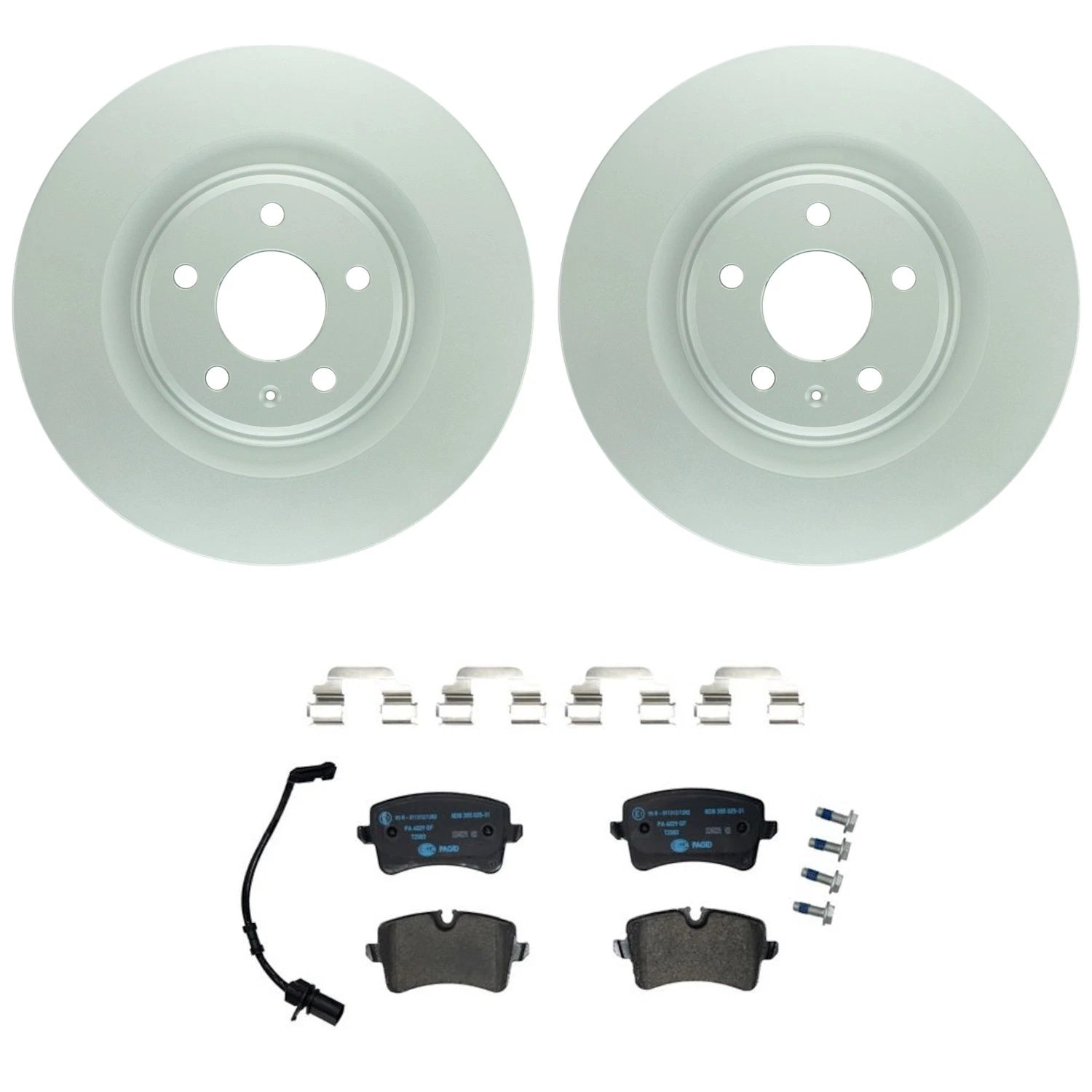 Bosch QuietCast Rear Rotors & Hella Low-Met Disc Brake Pad Kit for A6 A7 (2012–2018)