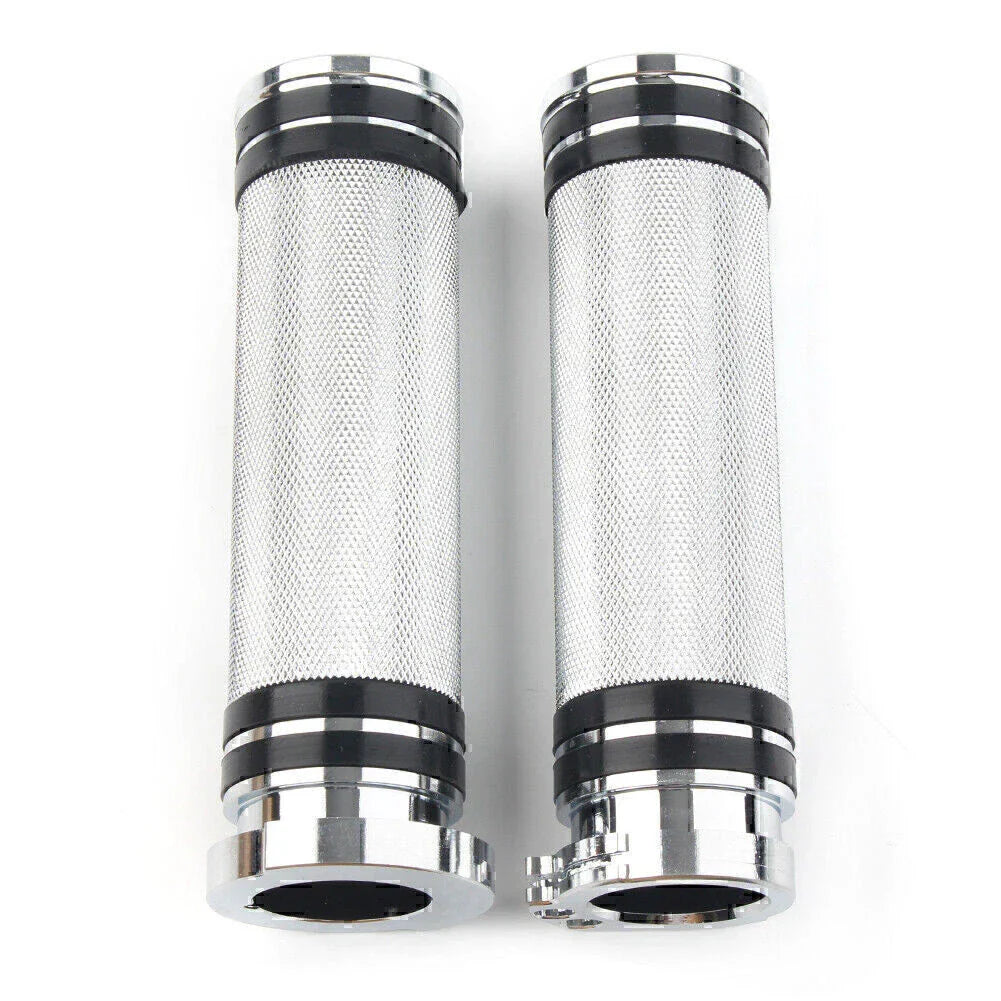 1'' Chrome Handlebar Grips for Harley Sportster, Dyna, Softail, Touring