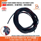 10M Premium T-Shape Rubber Edge Trim Fender Flare Seal 3M Adhesive for Car Truck