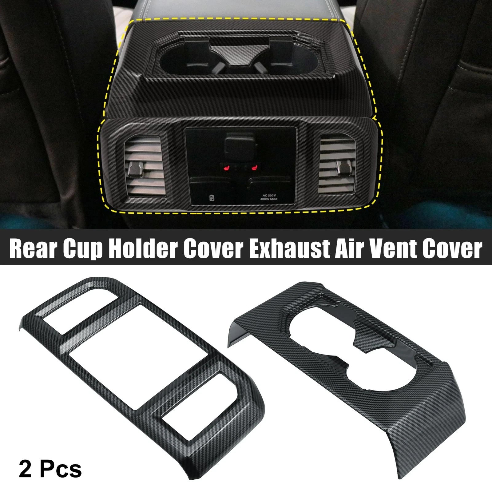 2X Rear Cup Holder Cover for Ford F-150 (2015–2019)