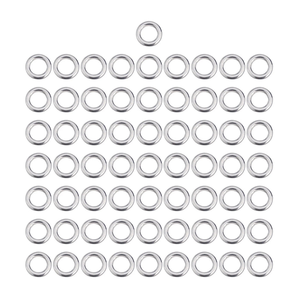 50 Heavy Duty Seamless Split Swivel Rings for Fishing Tools