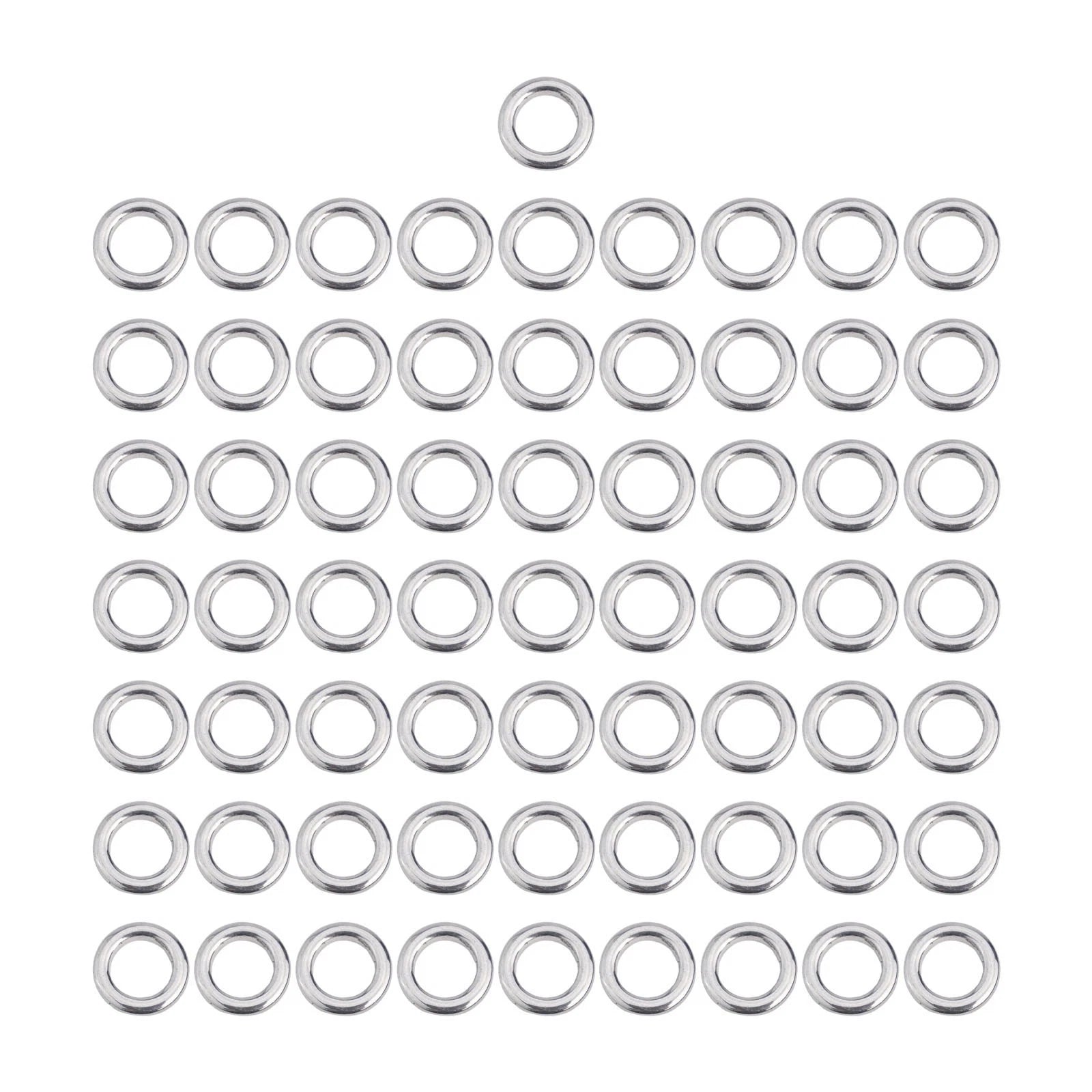 50 Heavy Duty Seamless Split Swivel Rings for Fishing Tools