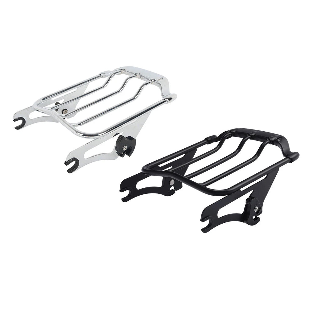Black/Chrome Detachables Luggage Rack for Harley Road King/Glide (2009–2024)