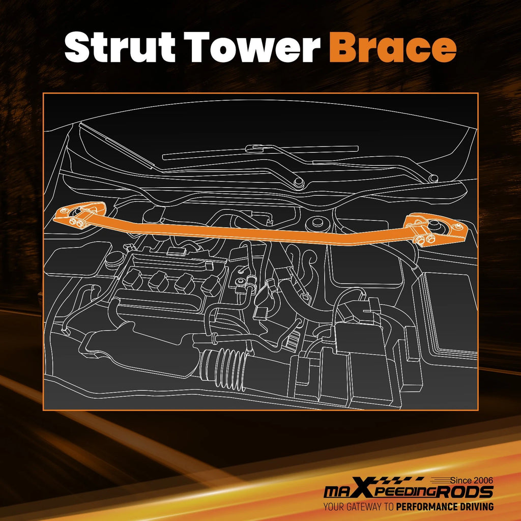 Front Upper Strut Bar Suspension Tower Brace Kit for BMW E46 3 Series (1998–2005)