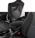 Leather Console Lid Armrest Cover for Kia Soul (2014–2019) White Stitch