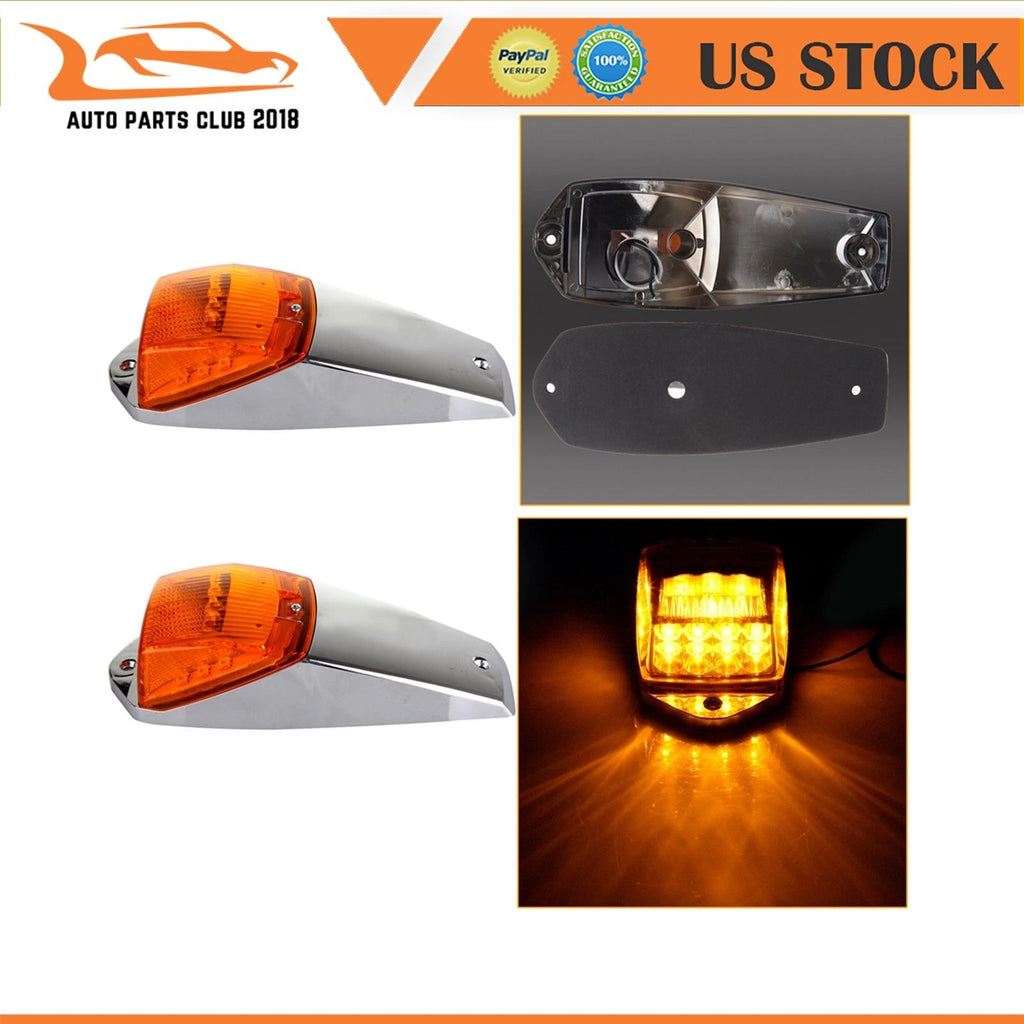 2Pcs Amber LED Cab Roof Running Marker Lights for Kenworth Freightliner