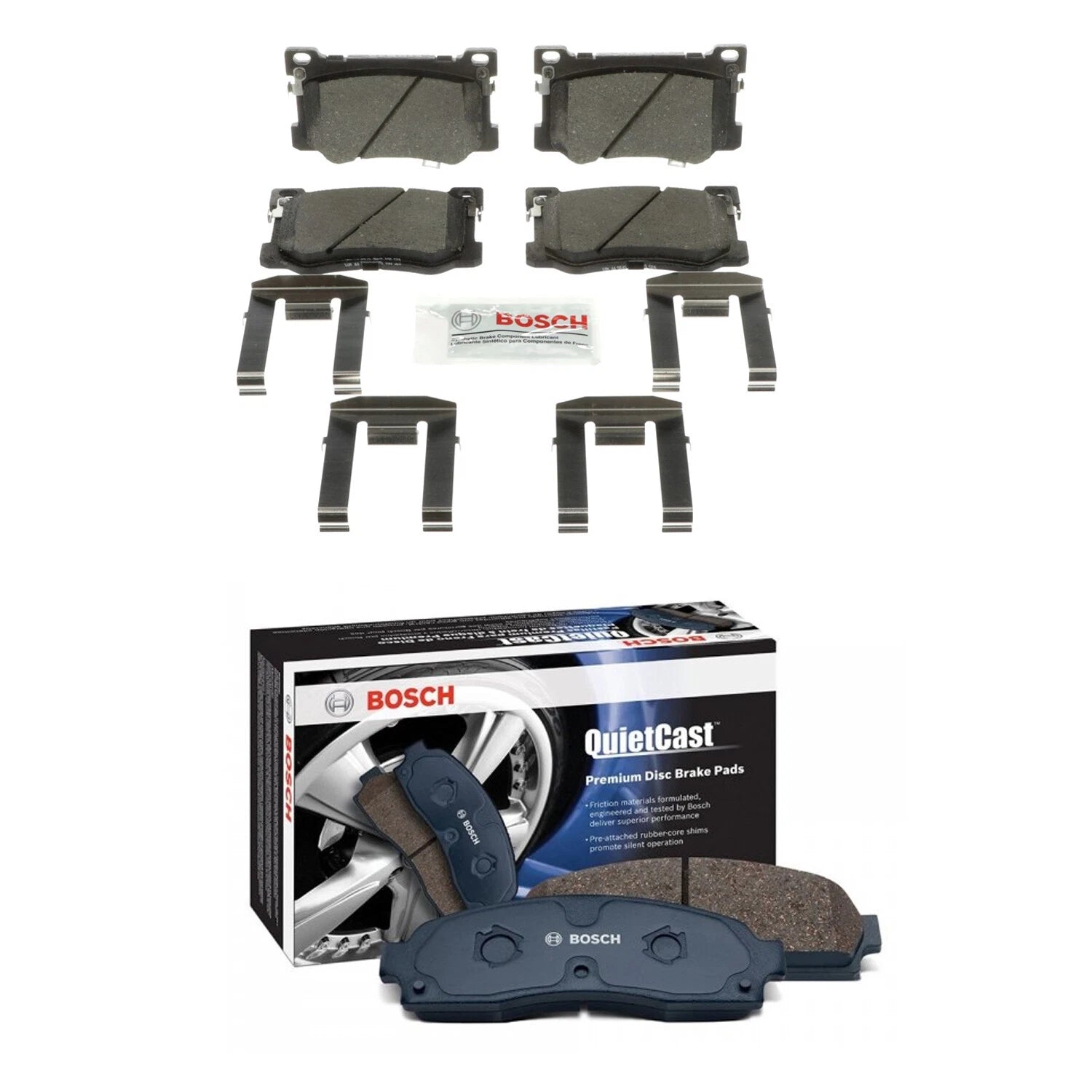 Bosch Blue Ceramic Disc Brake Pad Kit for Hyundai Genesis G80 K900 (2015–2020)
