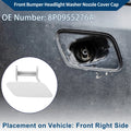 Front Right Washer Nozzle Cover Cap for Audi A3 (2008–2014) 1 Pcs White