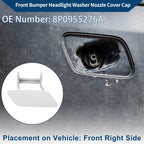Front Right Washer Nozzle Cover Cap for Audi A3 (2008–2014) 1 Pcs White