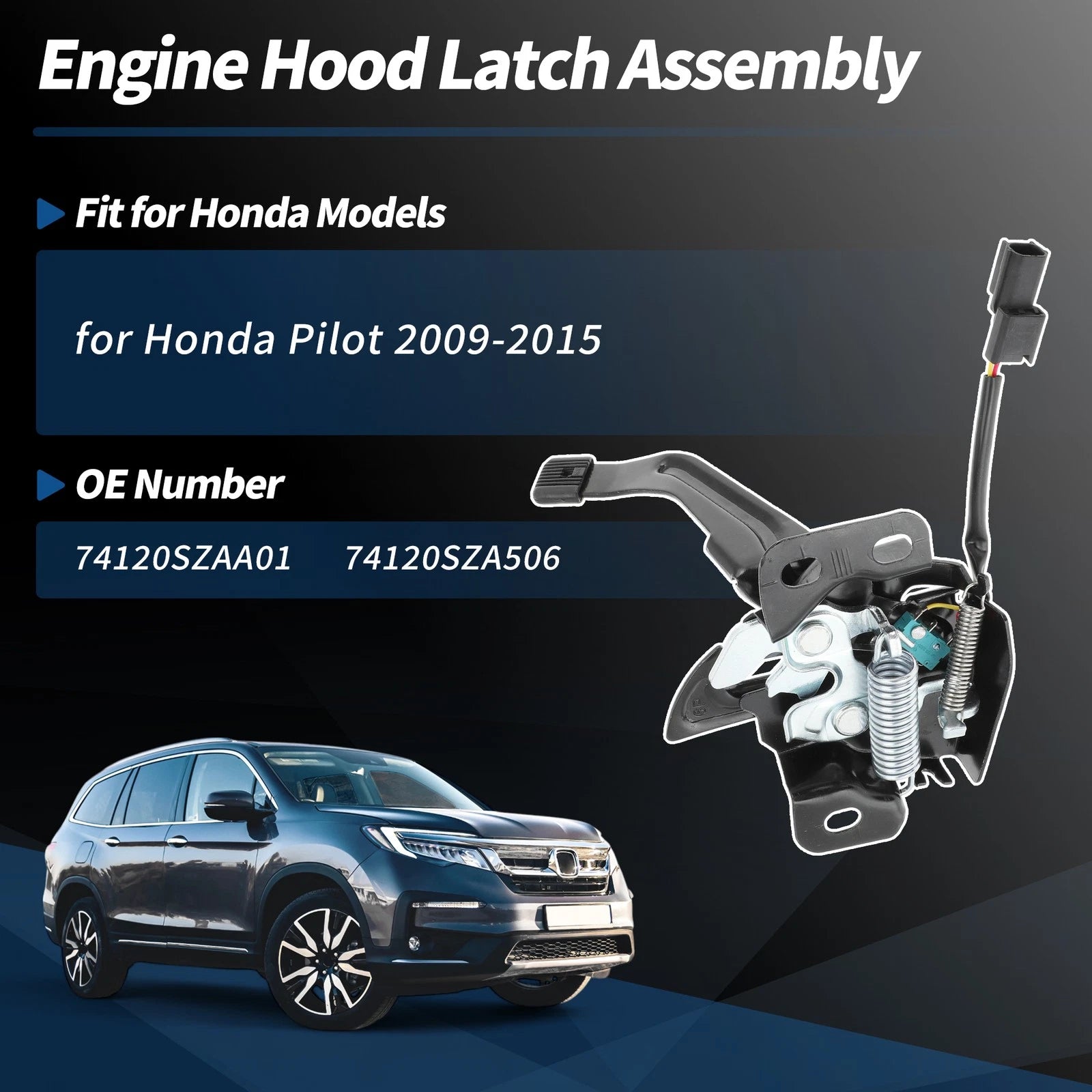 Hood Latch Assembly for Honda Pilot (2009–2015) No. 74120SZAA01/74120SZA506