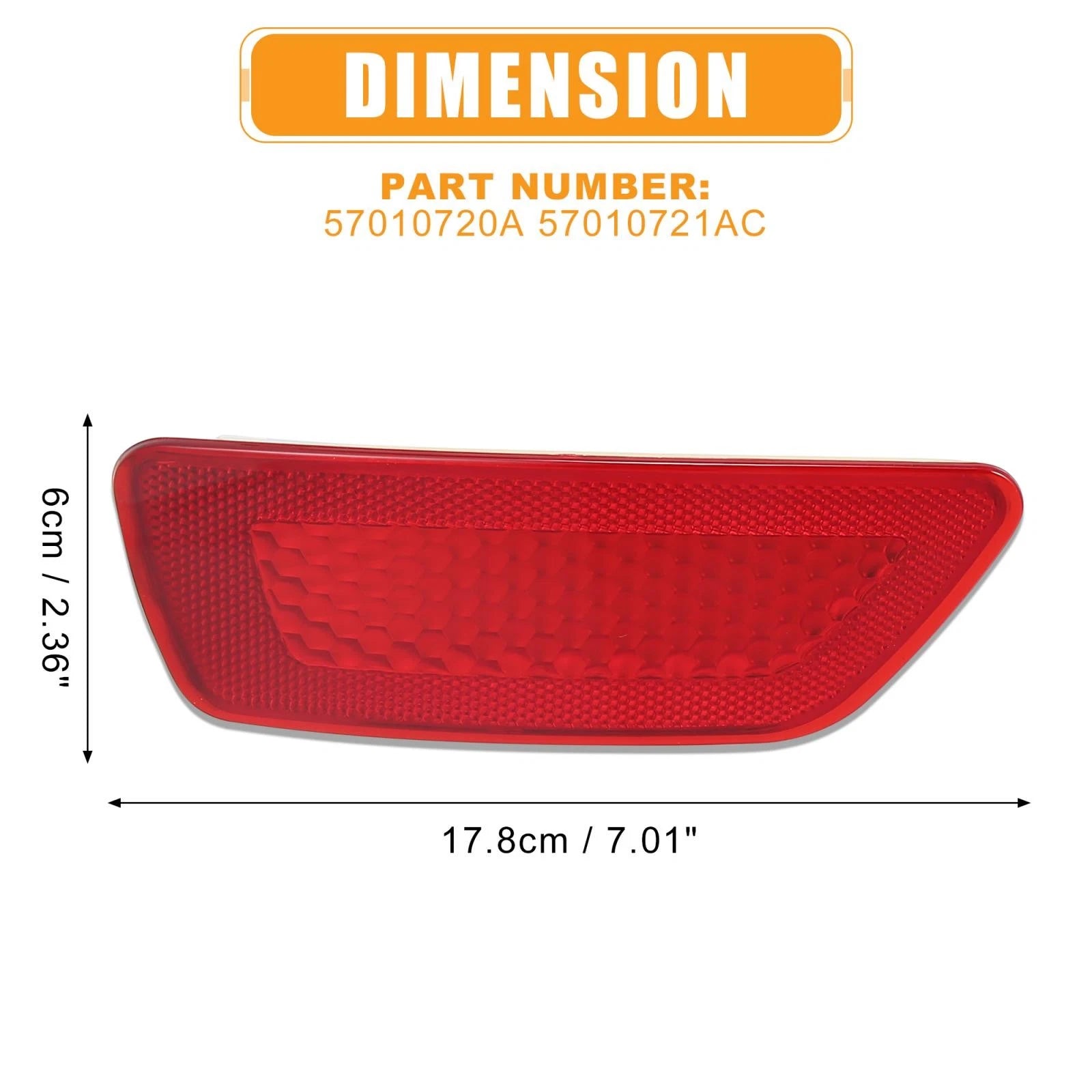 Pair Rear Bumper Reflector for Jeep Grand Cherokee, Compass, Dodge Journey (2005–2021)