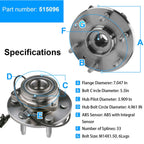 Front Wheel Bearing Hub Pair for 4WD GMC Silverado 1500 (2007–2013)