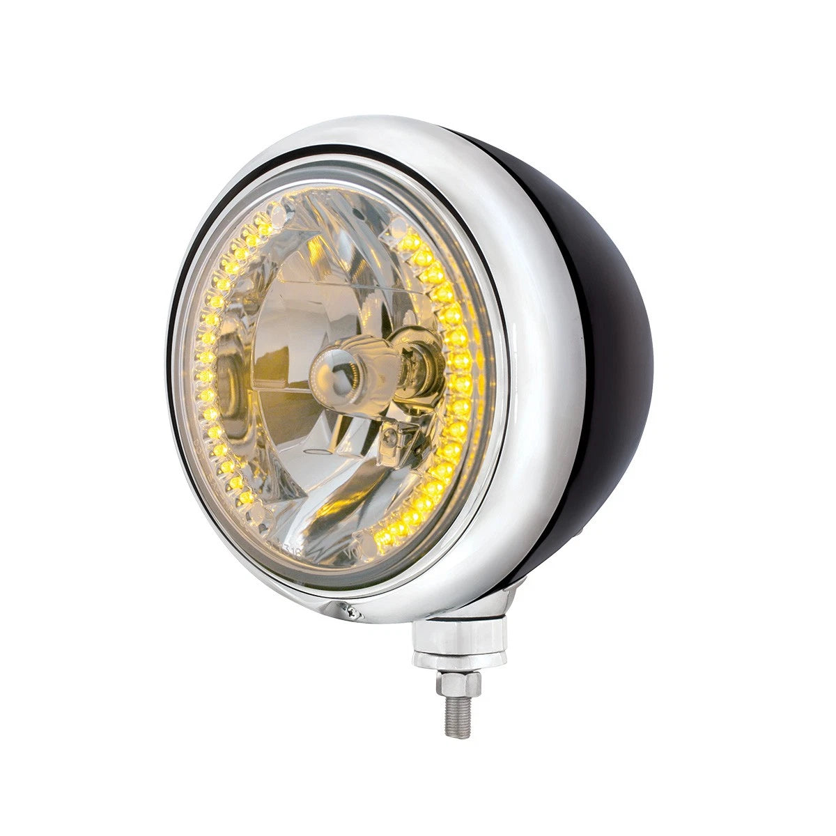 Headlight Bulb H4 Replacement with Amber LED for Black Guide 682-C (—)