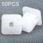 50pcs White Car Clips Square Fasteners Retainer for Fender Bumper Door Trim